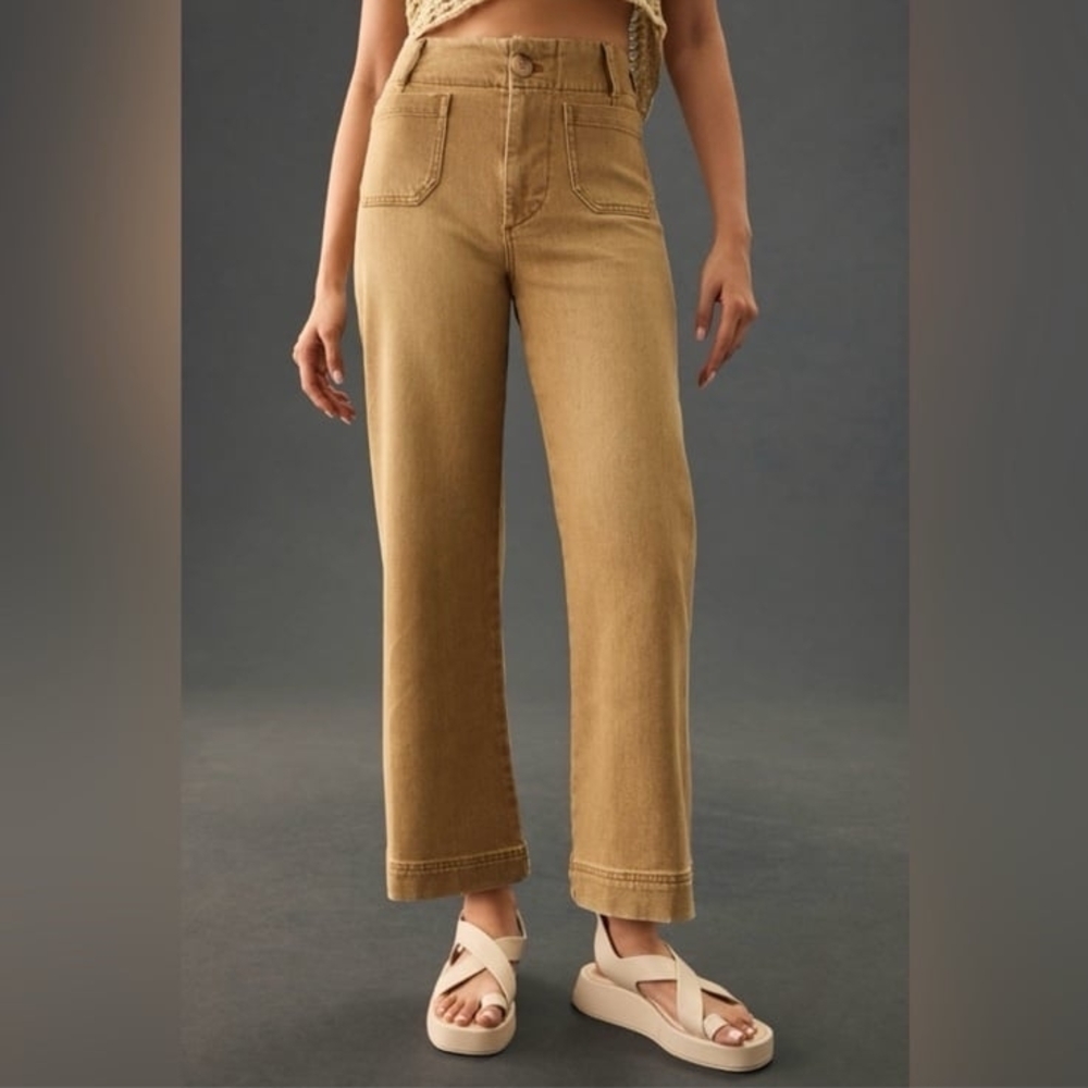 Maeve Cropped Tan Jeans